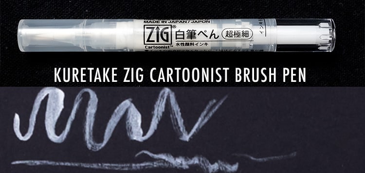 Kuretake ZIG Cartoonist White Ink Brush Pen Super Extra-fine
