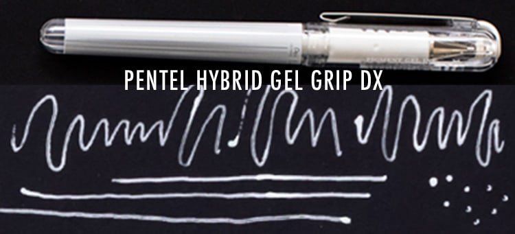 Pentel Hybrid Gel Grip DX White Gel Pen – 1.0 mm