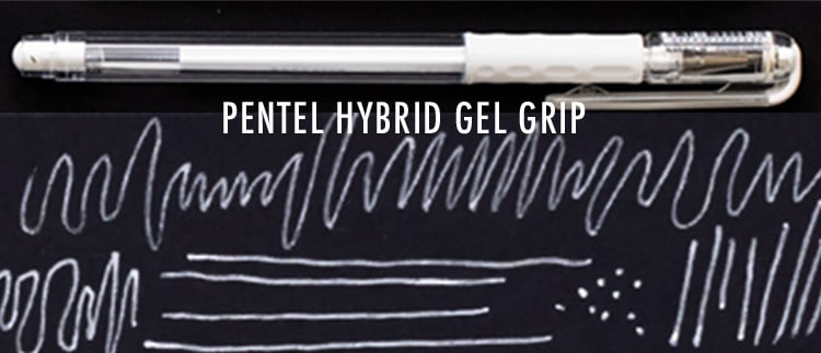 Pentel Hybrid Gel Grip White Gel Pen – 0.8 mm