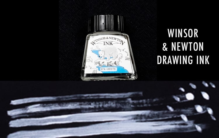 Winsor & Newton Drawing Ink 14 ml Bottle, White (974)