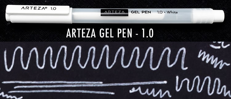 Arteza White Gel Pens Set, Pack of 3, 1.0