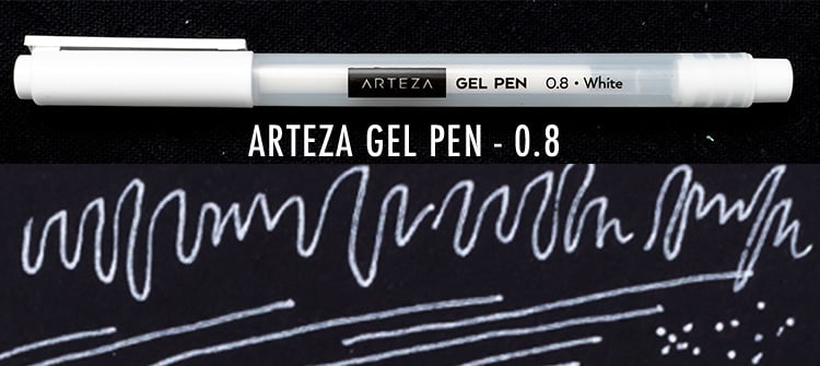 Arteza White Gel Pens Set, Pack of 3, 0.8