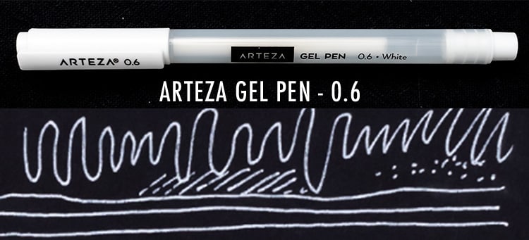 Arteza White Gel Pens Set, Pack of 3, 0.6