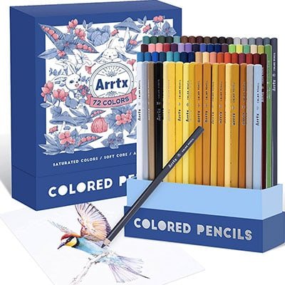 Soucolor 72-Color Colored Pencils for Adult Coloring Books, Soft Core,  Drawing..