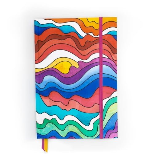 A5 Lined or Dotted Popsicle themed Journal with a scratch-resistant hardcover, lay flat binding and double bookmark. It's has thick paper and comes with 160 pages.