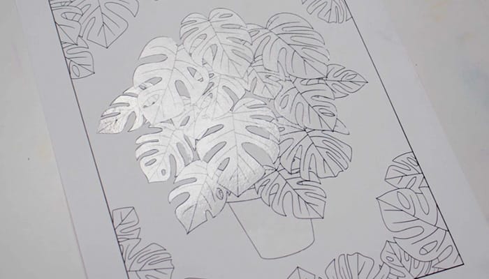 coloring page with masking film