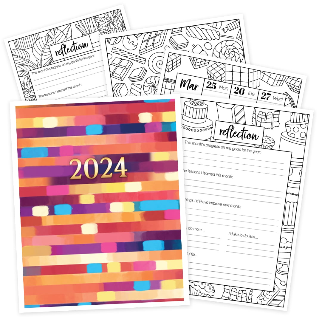 2024 Printable Coloring Planner in 2023
