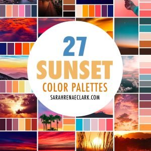 27 Sunset Color Palettes for color inspiration with colors that are bright, fun and breath-taking.