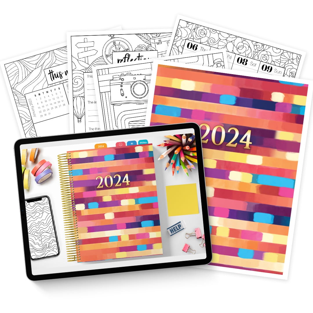 Digital and Printable 2024 Coloring Planner