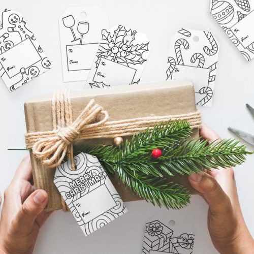 Printable Christmas Gift Tags with stationary and presents