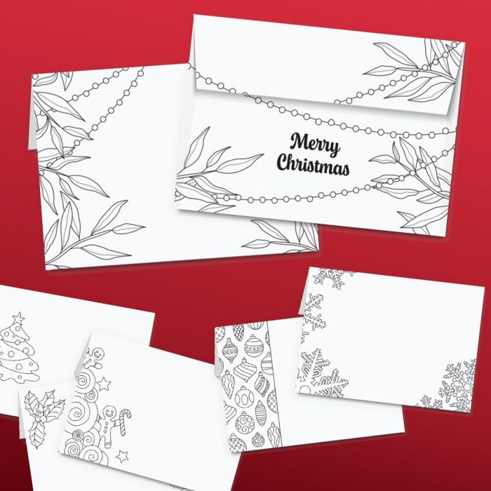 Printable coloring Christmas Envelopes