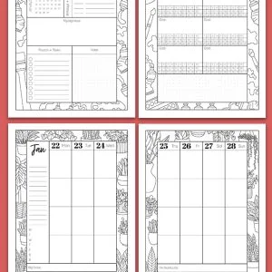 2024 Printable Coloring Calendar PDF by Sarah Renae Clark