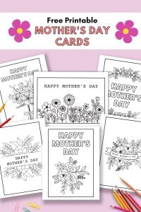 Gathering Beauty have given 6+ free Mother's Day coloring Cards to give for Mother's Day.