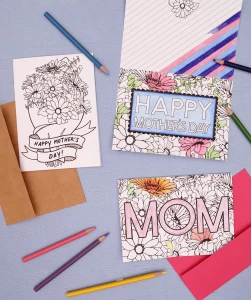 3 Coloring Mother's Day Cards for the mom in your life