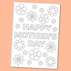 Free Printable Happy Mother's Day Coloring Card from Favecrafts.