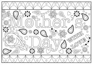 A free intricate printable coloring Mother's Day Card from Craft n Home