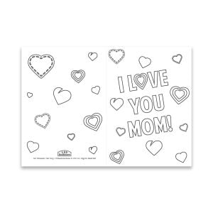 LDS Bookstore brings us this clean Mother’s Day card design. Dotted with different shaped hearts and a heart-warming message. 