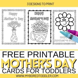 3 Free Printable Mother's Day Cards for Kids to color and decorate.