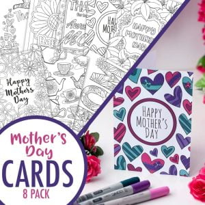 8 Mother's Day Coloring Cards for you to enjoy with the family.