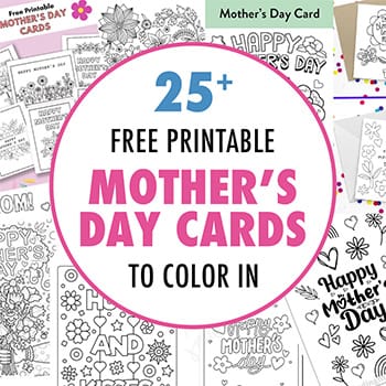 25+ Free Printable Coloring Mother’s Day Cards