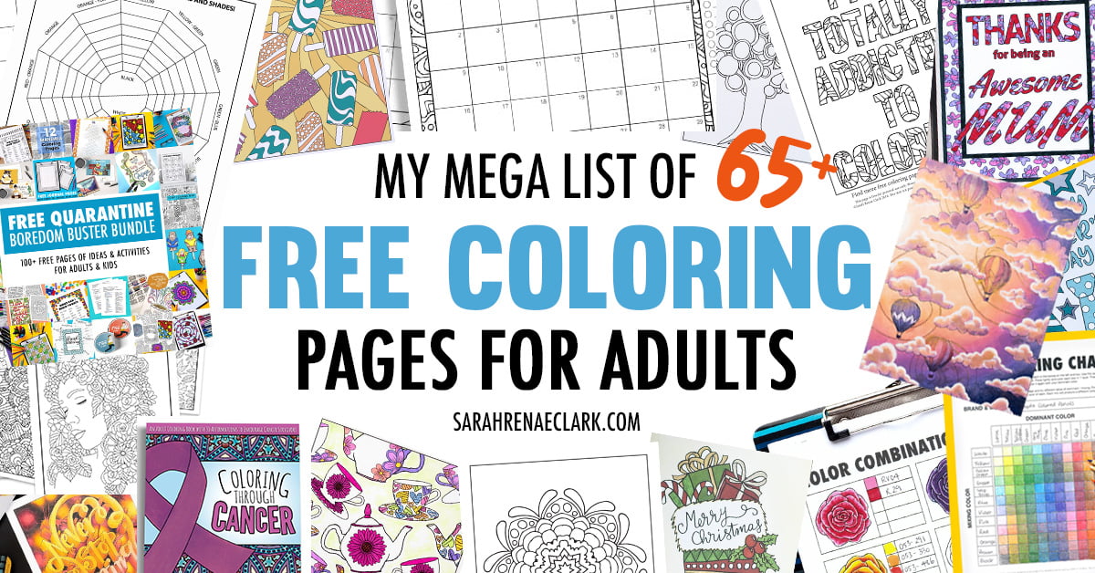 A list of 65+ Free Coloring pages for adults
