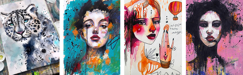 An amazing mixed media artist who specialises in mixed media portraits.