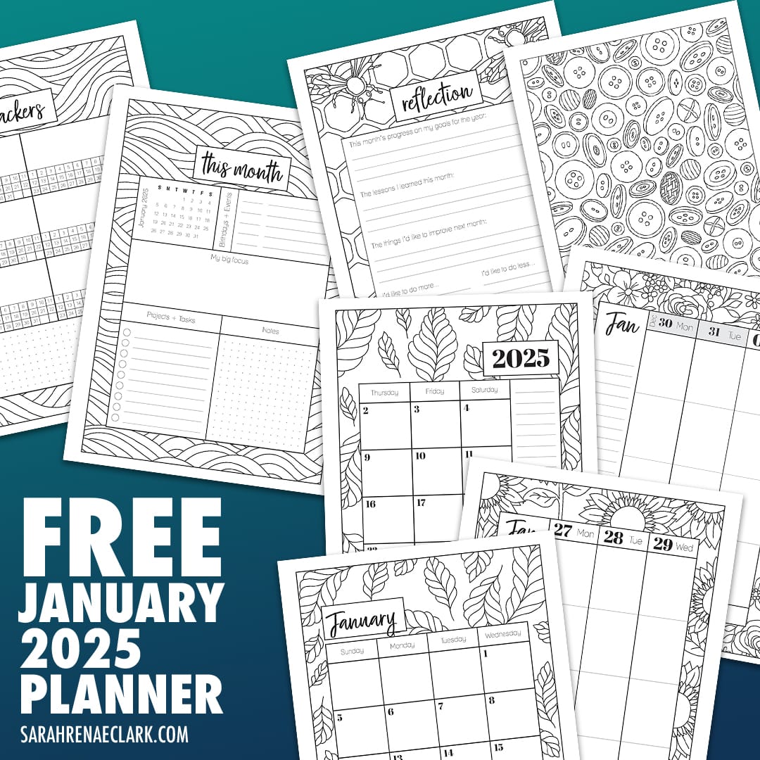 Free 2025 planner sample for January