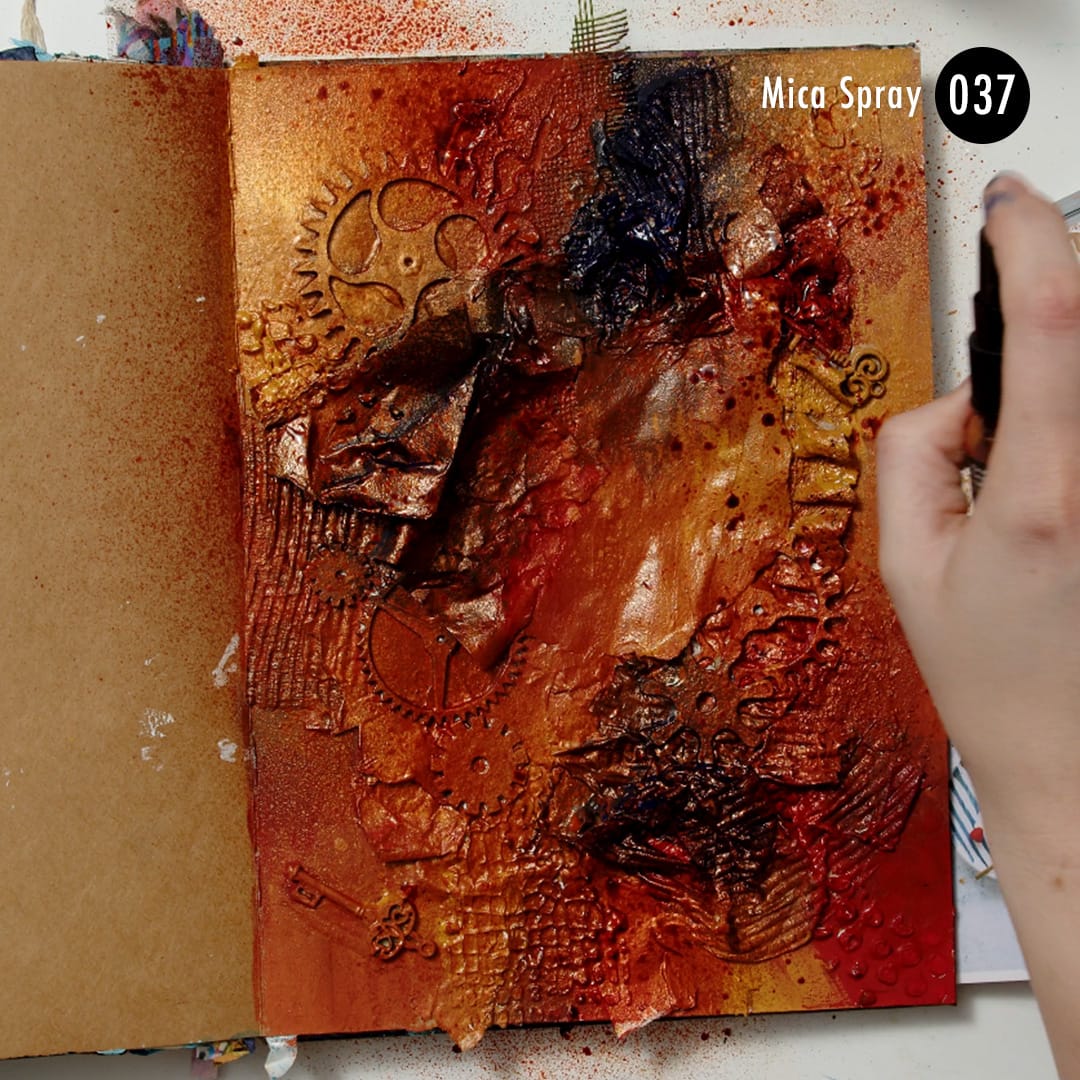 Mica Sprays are fun to use to enhance your mixed media art journal