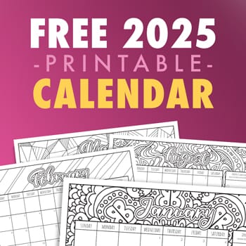 Free 2025 Printable Coloring Calendar