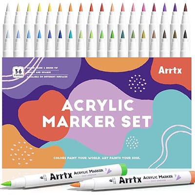 Arrtx Acrylic paint pen brush tip Markers