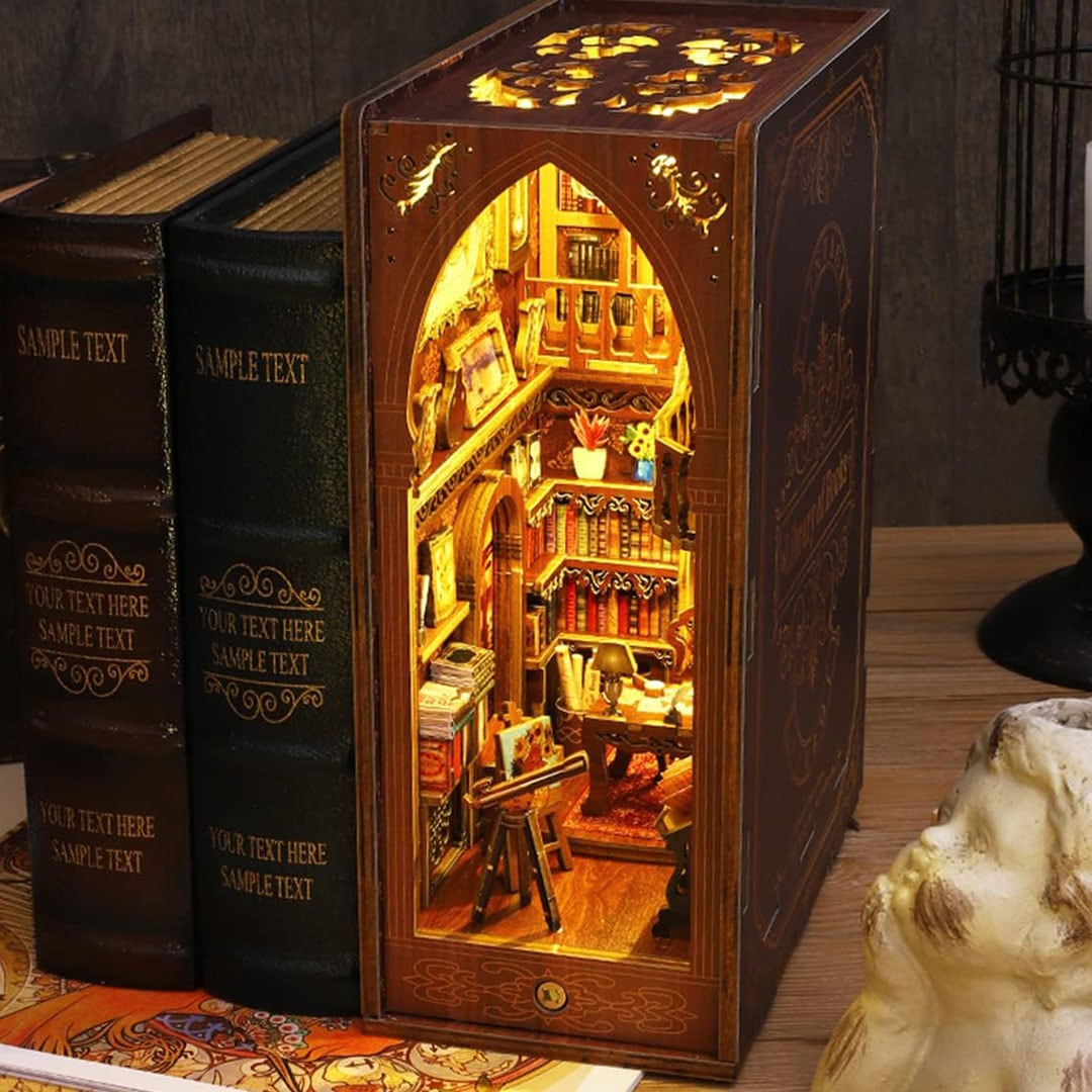 Wooden book nook end will be the perfect Christmas gift for a book lover or Arty person