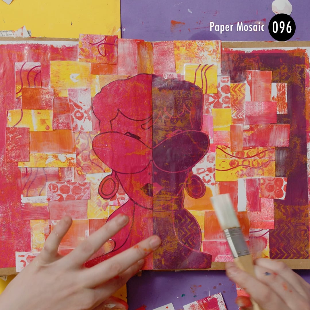 Try to mosaic with paper in your mixed media art journal