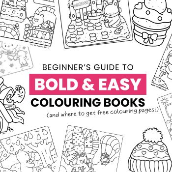 Beginner's Guide to Bold and Easy Colouring Books (and where to find free colouring pages!)