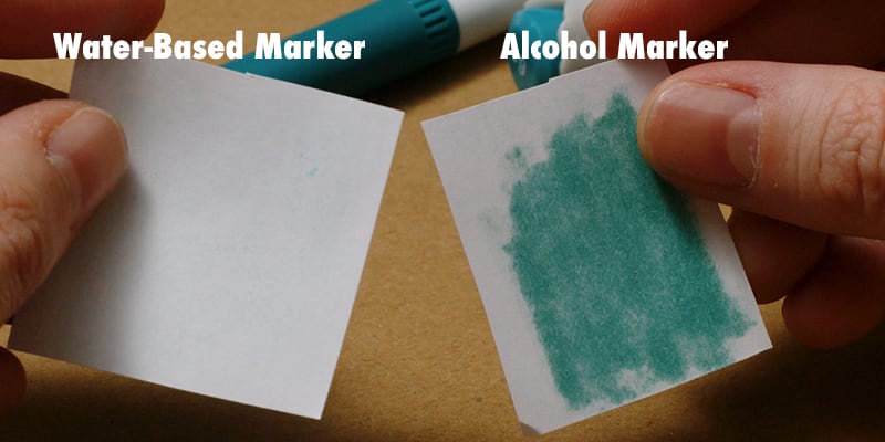 Alcohol vs Water-based markers bleed through paper comparison