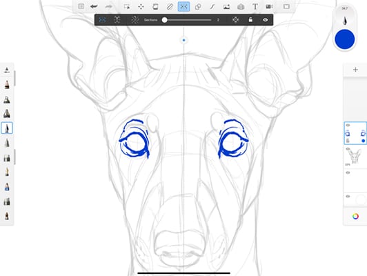 Sketchbook drawing app UI